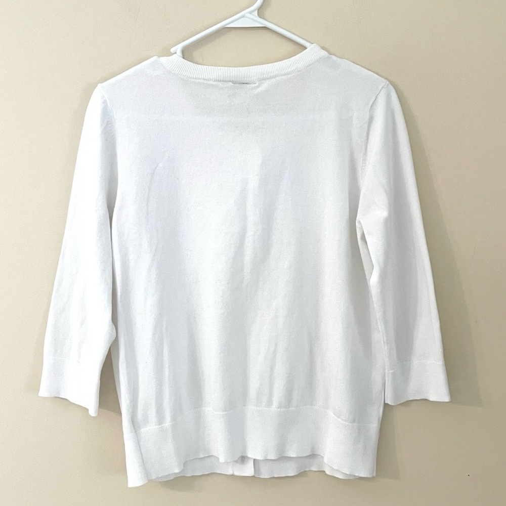STYLUS White Lightweight Button-Front Cardigan Sw… - image 5